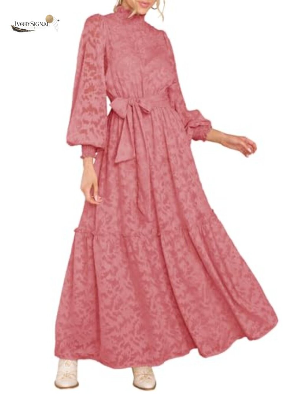 Long Sleeve Floral Lace Formal Maxi Dress Wedding Guest